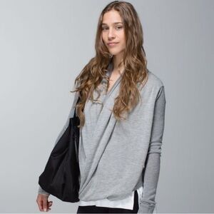 Lululemon | Iconic Wrap Sweater Size 8 Gray Athleisure Yoga Walking Lounge
